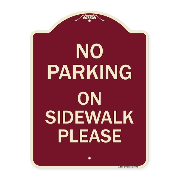 Signmission No Parking on Sidewalk Please Heavy-Gauge Aluminum Architectural Sign, 24" x 18", BU-1824-23802 A-DES-BU-1824-23802 - main